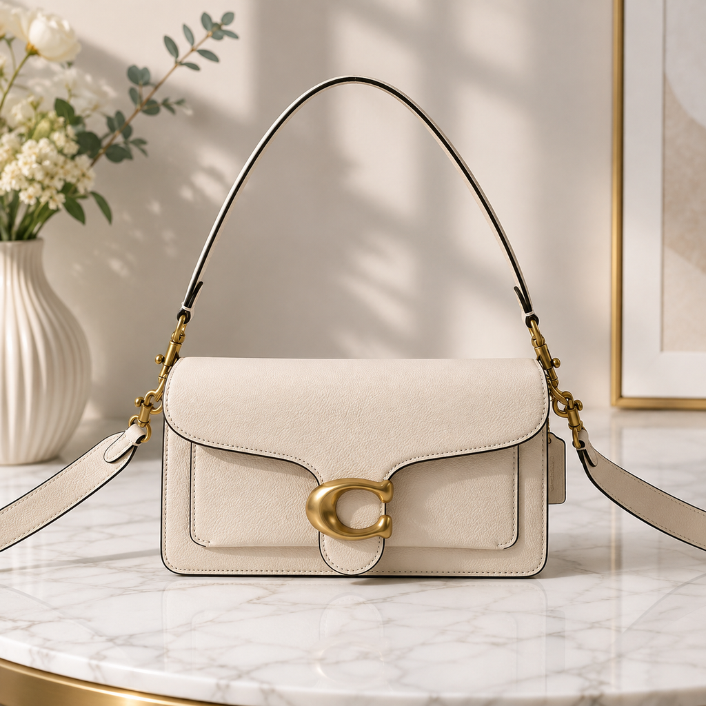 COACH CH857 Tabby 26 Shoulder White Leather Crossbody Outlet New