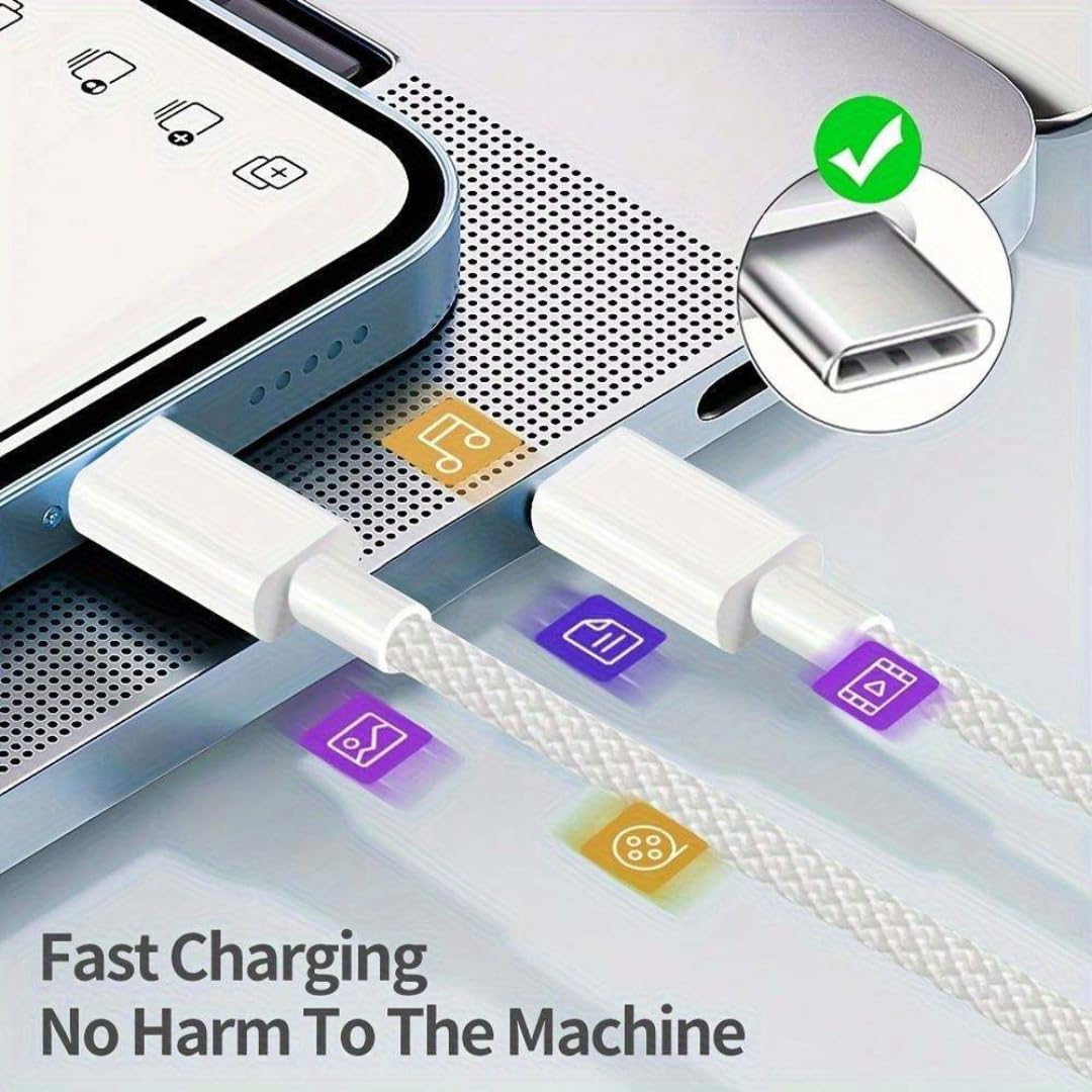USB C to C Charging Cable 60W Fast Type C to C Charger Cord Long for Apple iPhone 17 Pro Max/17 Air/16 Pro Max/15 Plus, MacBook Pro,iPad 12.9/11 inch/Mini/Air 5/4,Samsung Galaxy