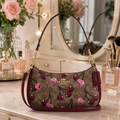 Nwt Coach Teri Shoulder Bag In Signature Canvas With Cherry Print CY694 Cherry