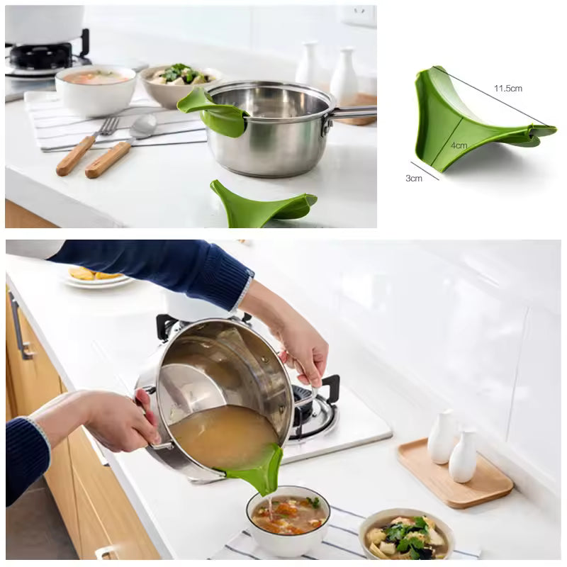 LMETJMA Slip On Pour Spout Silicone Clip On Single Pouring Pour