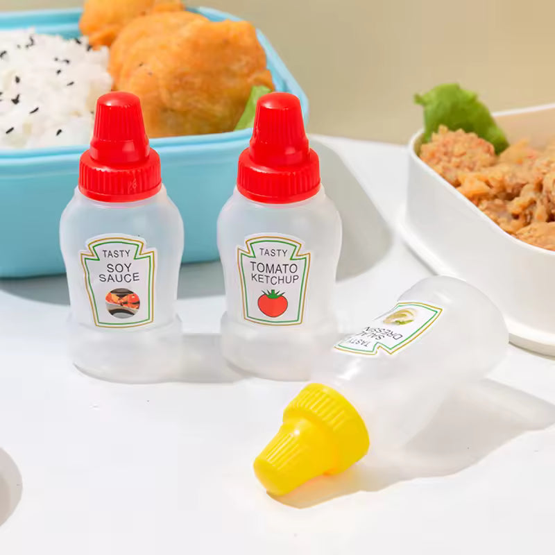 4pcs/set 25ML Mini Tomato Ketchup Bottle Honey Mustard Portable Small
