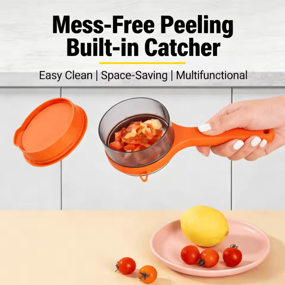 Multi-functional Fruit Vegetable Peeler with Peel Storage No Splashing