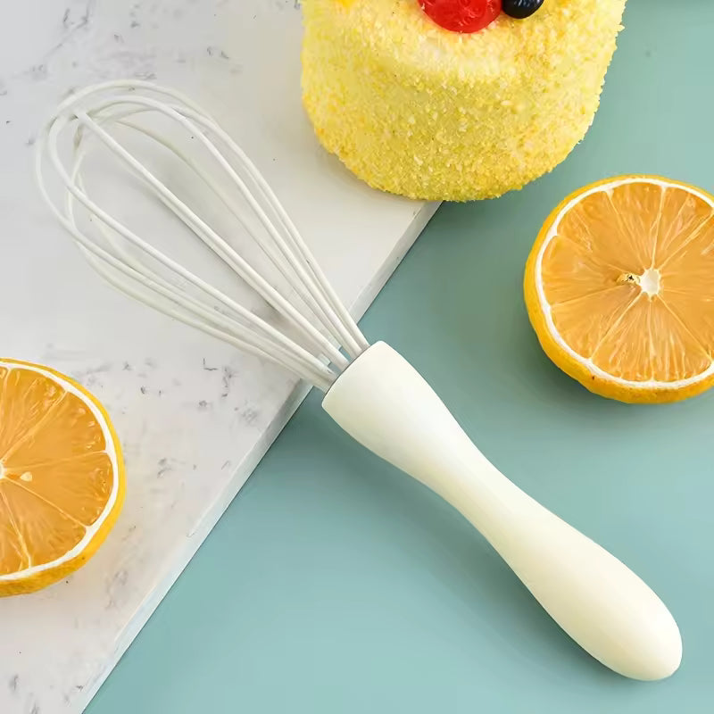White Manual Silicone Whisk Hand-Held Baking Mixing Tool Baking Tool Set