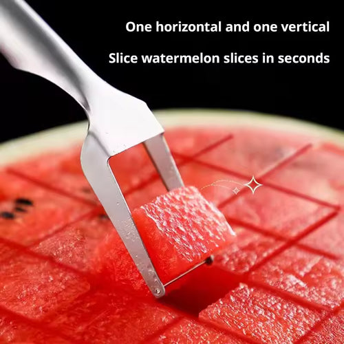 1pc Multi-purpose Portable 2In1 Watermelon Fork Slicer Watermelon