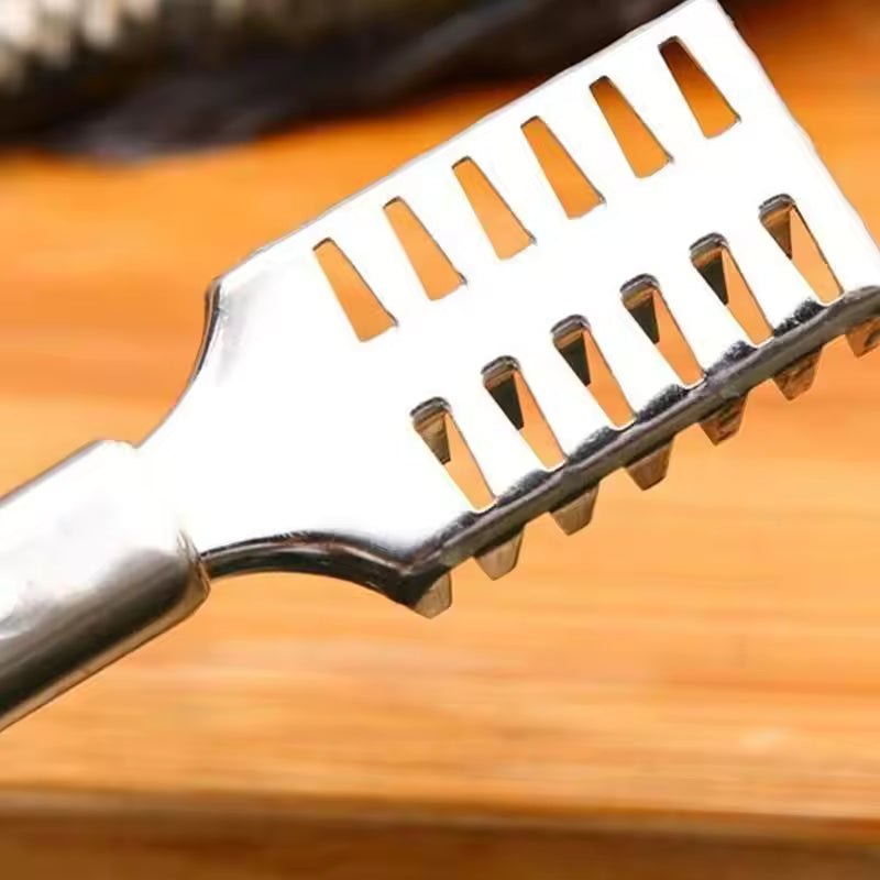 Stainless Steel Fish Scale Remover & Bone Tweezer Set Fast Cleaning
