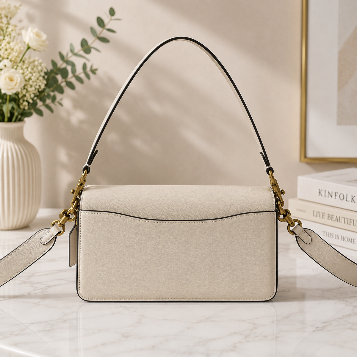 COACH CH857 Tabby 26 Shoulder White Leather Crossbody Outlet New