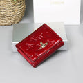 Vivienne Westwood Red Enamel Trifold Wallet Gold Orb Logo Authentic