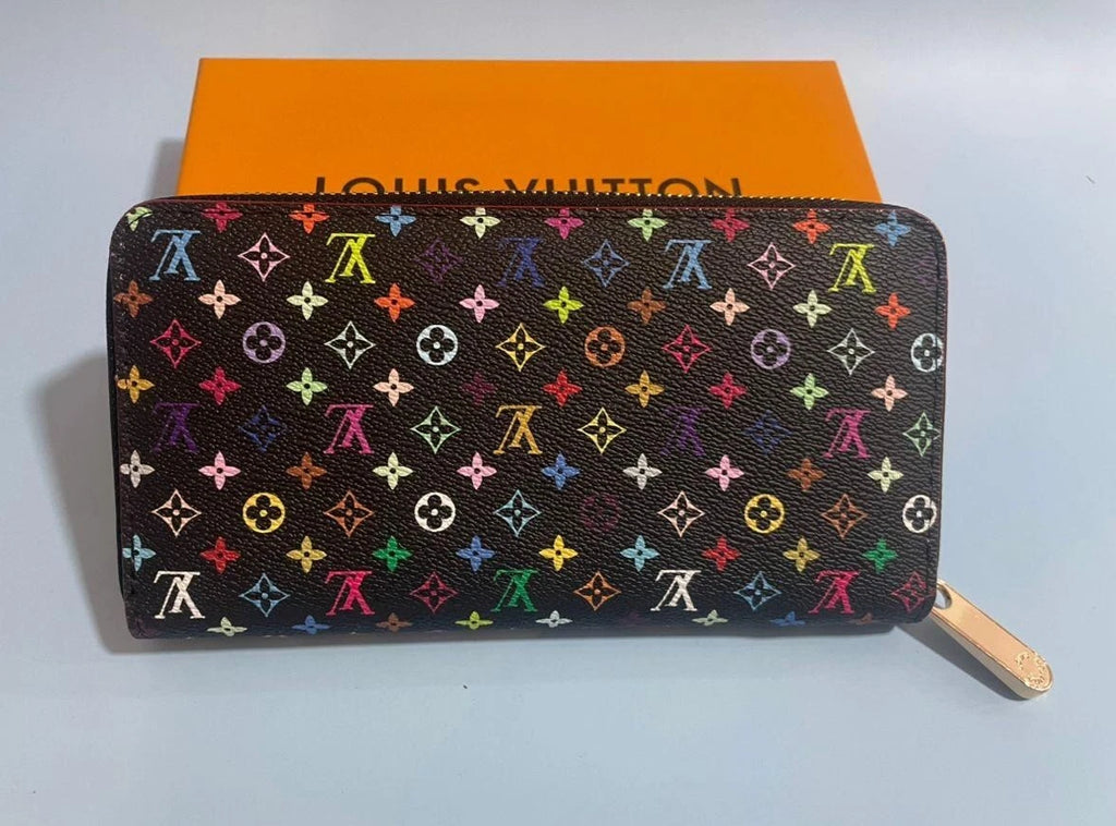LOUIS VUITTON Monogram Multicolor Takashi Murakami Zippy Long Wallet- Black