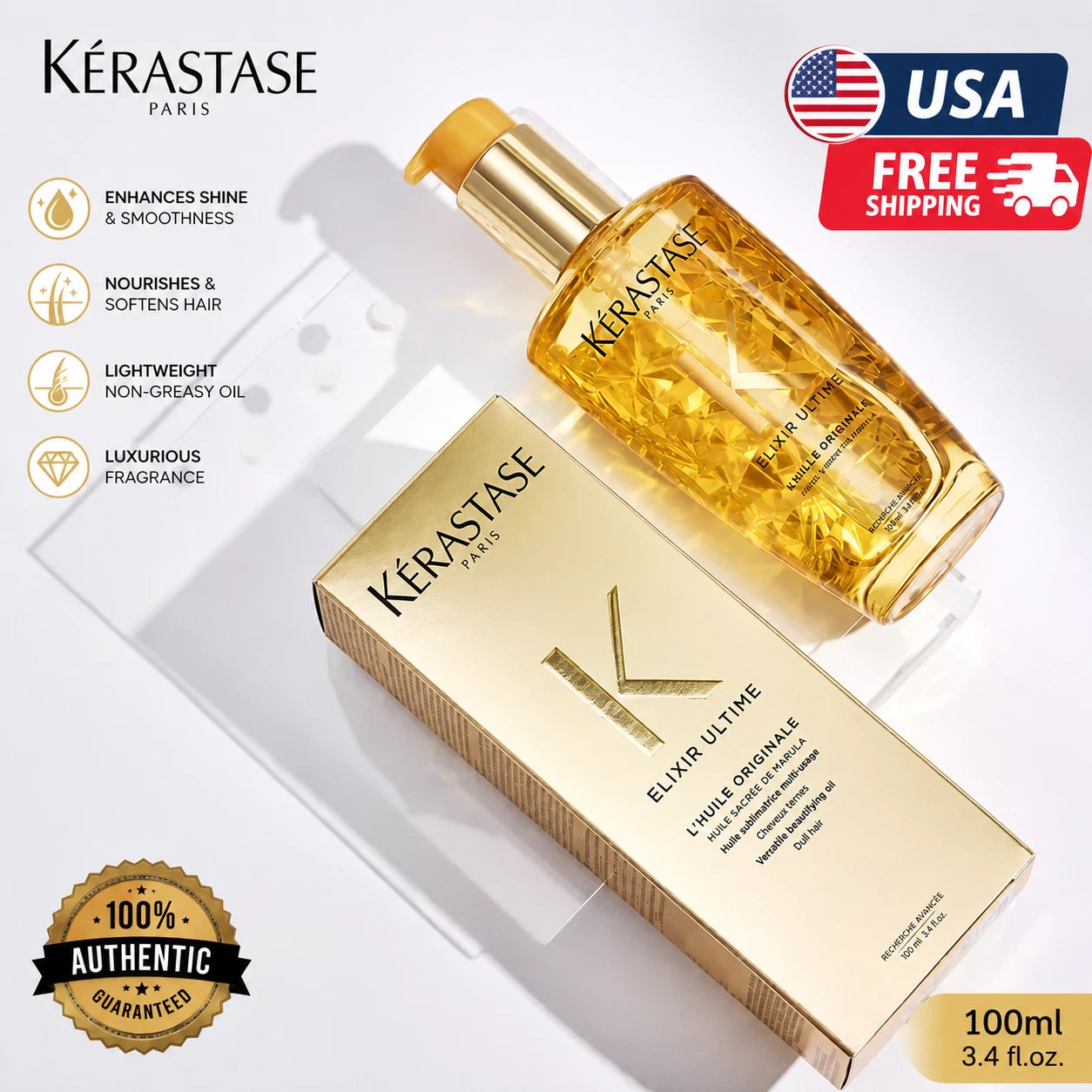 Kerastase Elixir Ultime L'Huile Originale Beautifying Hair Oil 100ml US