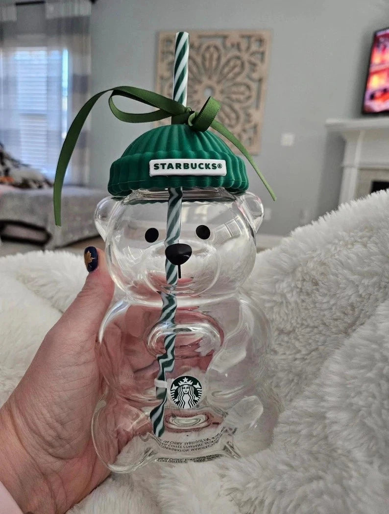 2026 Starbucks Barista Bear Cup Limited Edition Glass Cup Xmas gift New